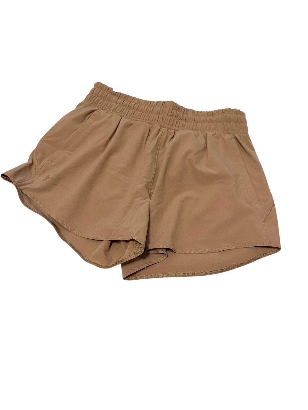 Under Armour 3 inch Flex Woven Women’s Tan Performance Running Shorts XL - Picture 2 of 4